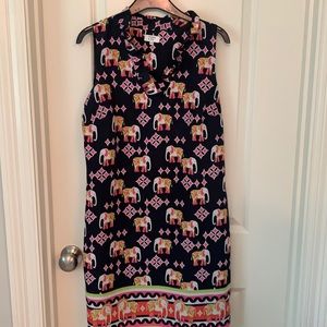 Crown and Ivy elephant print silk dress. Size 6.
